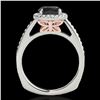 Image 2 : 1.3 ctw Certified VS Black Diamond Solitaire Halo Ring 10k 2Tone Gold - REF-48Y8X