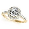 Image 1 : 0.76 ctw Certified VS/SI Diamond Halo Ring 18k Yellow Gold - REF-100M2G