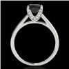 Image 2 : 1.5 ctw Certified VS Black Diamond Solitaire Ring 10k White Gold - REF-50W9H
