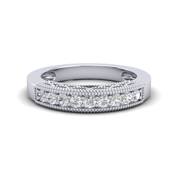 0.33 ctw VS/SI Diamond Art Deco Ring 18k White Gold - REF-34W3H