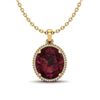 Image 1 : 11 ctw Garnet & Micro Pave VS/SI Diamond Necklace 18k Yellow Gold - REF-55H2R