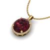 Image 2 : 11 ctw Garnet & Micro Pave VS/SI Diamond Necklace 18k Yellow Gold - REF-55H2R