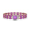 Image 1 : 14.31 ctw Amethyst & Diamond Bracelet 14K Rose Gold - REF-178Y2X