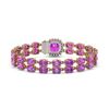 Image 3 : 14.31 ctw Amethyst & Diamond Bracelet 14K Rose Gold - REF-178Y2X