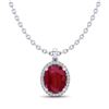 Image 2 : 3 ctw Ruby & Micro Pave VS/SI Diamond Necklace 18k White Gold - REF-45W9H