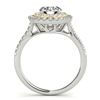 Image 2 : 1 ctw Certified VS/SI Diamond Solitaire Halo Ring 18k 2Tone Gold - REF-114K5Y