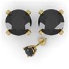 Image 2 : 3.0 ctw Black Diamond Stud Designer Earrings 18k Yellow Gold - REF-82W2H