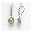 Image 2 : 4.1 ctw Canary Citrine & Diamond Victorian Earrings 14K White Gold - REF-124W4H