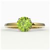 Image 1 : 2 ctw Peridot Designer Engagment Ring 18k Yellow Gold - REF-27F3M