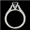 Image 2 : 1.2 ctw Certified VS Black Diamond Solitaire Ring 10k White Gold - REF-39Y5X