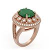 Image 2 : 8.76 ctw Certified Emerald & Diamond Victorian Ring 14K Rose Gold - REF-213W5H