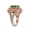 Image 3 : 8.76 ctw Certified Emerald & Diamond Victorian Ring 14K Rose Gold - REF-213W5H