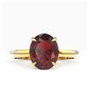 Image 1 : 3.50 ctw Garnet Designer Solitaire Ring 18k Yellow Gold - REF-27X2A
