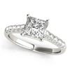 Image 1 : 0.85 ctw Certified VS/SI Princess Diamond Ring 18k White Gold - REF-99H5R