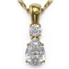 Image 1 : 0.6 ctw Pear Cut Diamond Designer Necklace 18K Yellow Gold - REF-89R6K