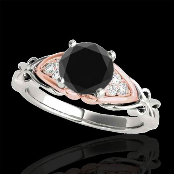 1.1 ctw Certified VS Black Diamond Solitaire Ring 10k 2Tone Gold - REF-38H2R