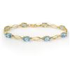 Image 1 : 8.02 ctw Blue Topaz & Diamond Bracelet Solid 10k Yellow Gold - REF-26N6F