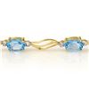 Image 2 : 8.02 ctw Blue Topaz & Diamond Bracelet Solid 10k Yellow Gold - REF-26N6F