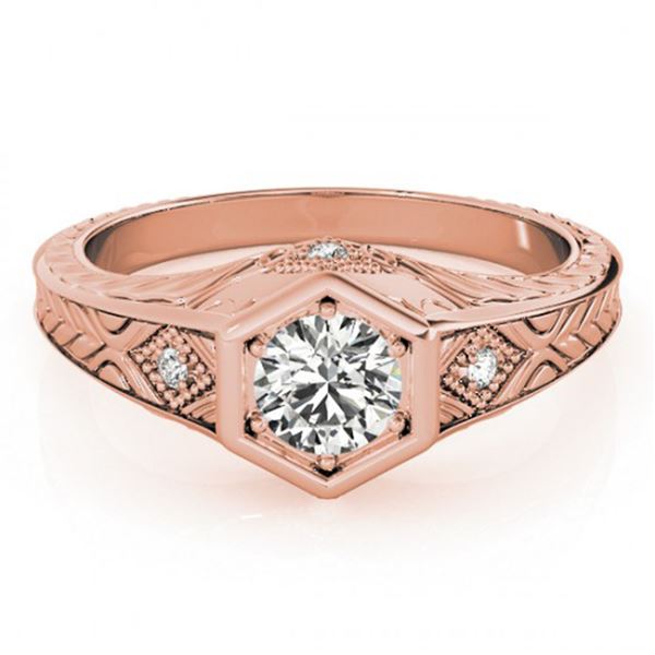 0.4 ctw Certified VS/SI Diamond Antique Ring 18k Rose Gold - REF-53G2W