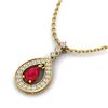 Image 1 : 1.15 ctw Ruby & Micro Pave VS/SI Diamond Necklace 14k Yellow Gold - REF-49A3N