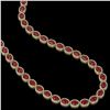 Image 2 : 34.11 ctw Ruby & Diamond Micro Pave Halo Necklace 10k Yellow Gold - REF-672A8N
