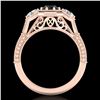 Image 3 : 1.05 ctw Fancy Black Diamond Art Deco 3 Stone Ring 18k Rose Gold - REF-123R6K