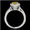 Image 2 : 1.5 ctw Certified SI/I Fancy Intense Yellow Diamond Ring 10k White Gold - REF-211A4N