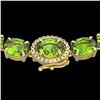 Image 1 : 45.25 ctw Peridot & VS/SI Diamond Micro Pave Necklace 14k Yellow Gold - REF-345M5G