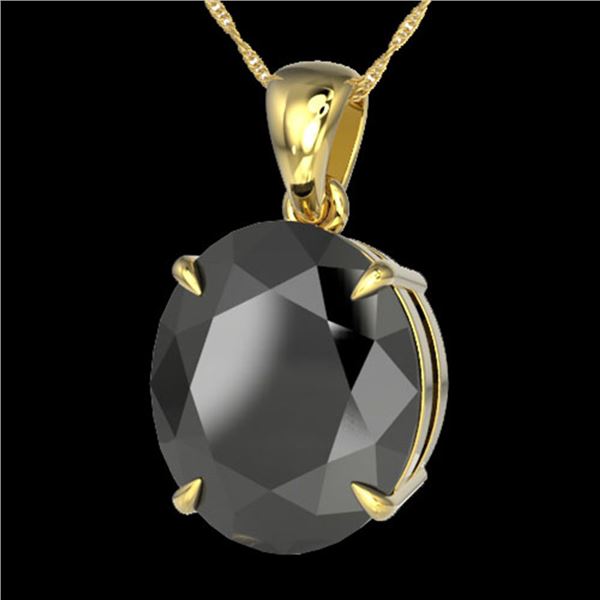 9 ctw Black Diamond Certified Designer Necklace 18k Yellow Gold - REF-272X8A