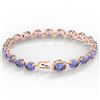 Image 3 : 32 ctw Tanzanite & VS/SI Diamond Micro Bracelet 14k Rose Gold - REF-328W9H