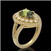 Image 2 : 5.02 ctw Certified Tourmaline & Diamond Victorian Ring 14K Yellow Gold - REF-172A8N