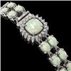 Image 3 : 16.55 ctw Opal & Diamond Bracelet 14K White Gold - REF-286K2Y