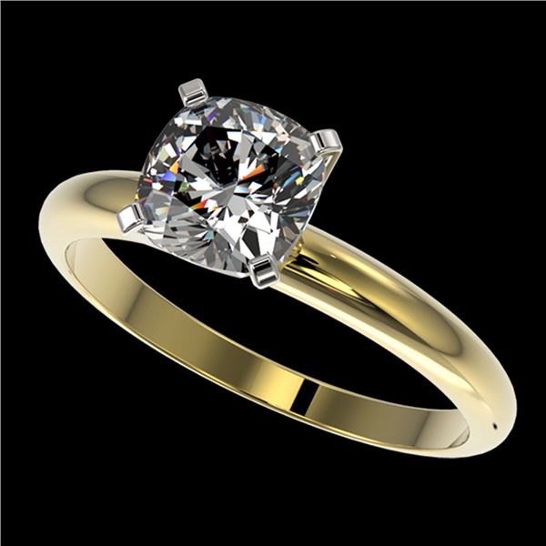 1.25 ctw Certified VS/SI Quality Cushion Cut Diamond Ring 10k Yellow Gold - REF-304W6H