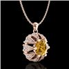 Image 3 : 1.2 ctw Intense Fancy Yellow Diamond Art Deco Necklace 18k Rose Gold - REF-134M5G