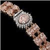 Image 2 : 27.57 ctw Morganite & Diamond Bracelet 14K Rose Gold - REF-400F2M