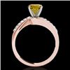 Image 2 : 1.4 ctw Certified SI Fancy Yellow Diamond Bypass Ring 10k Rose Gold - REF-259H3R