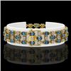 Image 2 : 16.06 ctw London Topaz & Diamond Row Bracelet 10K Yellow Gold - REF-209Y3X