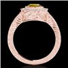 Image 2 : 1.50 ctw Certified SI/I Fancy Intense Yellow Diamond Ring 10k Rose Gold - REF-197G8W