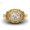 Image 2 : 1.13 ctw VS/SI Diamond Solitaire Art Deco Ring 18k Yellow Gold - REF-360X2A