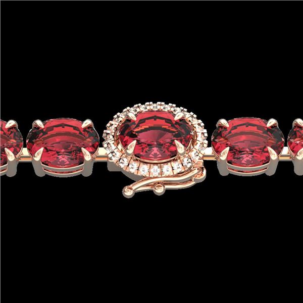 17.25 ctw Pink Tourmaline & Diamond Micro Bracelet 14k Rose Gold - REF-218K2Y