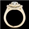 Image 2 : 1.75 ctw Certified Diamond Solitaire Halo Ring 10k Yellow Gold - REF-211H4R