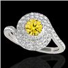 Image 1 : 1.86 ctw Certified SI/I Fancy Intense Yellow Diamond Ring 10k White Gold - REF-184Y3X