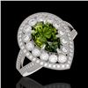 Image 1 : 5.02 ctw Certified Tourmaline & Diamond Victorian Ring 14K White Gold - REF-172R8K