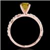 Image 2 : 1.4 ctw Certified SI/I Fancy Intense Yellow Diamond Ring 10k Rose Gold - REF-177N3F