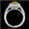 Image 2 : 2.25 ctw Certified SI/I Fancy Intense Yellow Diamond Ring 10k White Gold - REF-238N6F