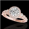 Image 1 : 1.93 ctw Certified Diamond Solitaire Halo Ring 10k Rose Gold - REF-381A8N