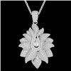 Image 2 : 3 ctw Micro Pave VS/SI Diamond Designer Necklace 18k White Gold - REF-429F5M