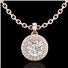 Image 1 : 1 ctw VS/SI Diamond Solitaire Art Deco Stud Necklace 18k Rose Gold - REF-180Y2X
