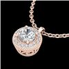 Image 2 : 1 ctw VS/SI Diamond Solitaire Art Deco Stud Necklace 18k Rose Gold - REF-180Y2X