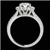 Image 2 : 2.51 ctw Certified Diamond Solitaire Halo Ring 10k White Gold - REF-381G8W